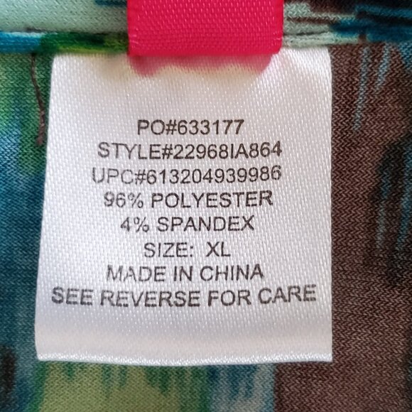 Heart Soul Blouse Top Women's Large Blue Green Ruffle Knit Stretch Cap Sleeves - Picture 13 of 13